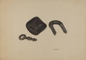 Griffith Leroy Prints: Padlock, c. 1941. Creator: LeRoy Griffith