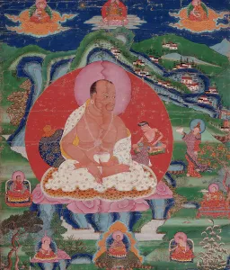 Mahasiddha Prints: Padma Dorje (1128-88) as a Mahasiddha (Great Adept) and Lamas