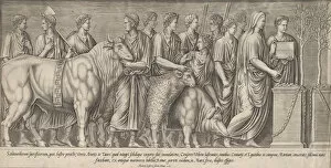 Pagans Collection: Pagan Sacrifice, after an Antique Bas Relief, 1553. 1553. Creator: Nicolas Beatrizet