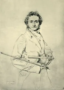 Fiddle Prints: Paganini, Rome, 1819, (1943). Creator: Jean-Auguste-Dominique Ingres
