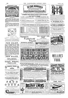 Umbrellas Prints: Page of advertisements, 1890. Creator: Unknown