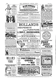 Healthcare Prints: Page of advertisements, 1890. Creator: Unknown