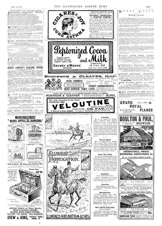 Luggage Prints: Page of advertisements, 1895. Creator: Unknown