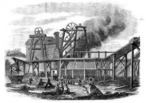 Relative Prints: The Page Bank Colliery-pit on Fire, 1858. Creator: Unknown