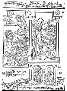 Page of Biblia Pauperum (Poor Peoples Bible), 15th century