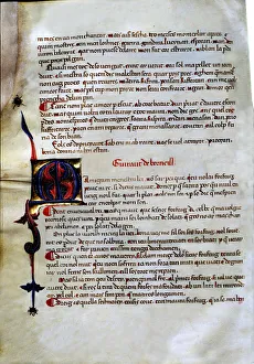 Initial Prints: Page of Canconer Gil, songbook of the mid-14th century that brings together