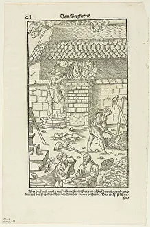 Woodcut On Paper Prints: Page CCCL from Vom Bergwerck XII Bücher by Agricola