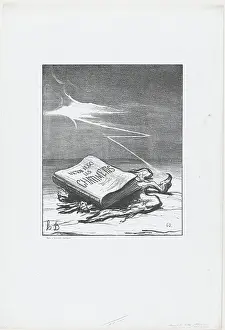 Victor Marie Hugo Prints: Page d'histoire, 1870. Creator: Honore Daumier