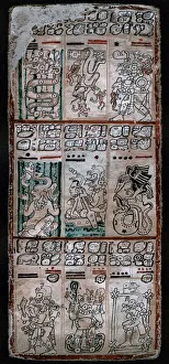 A page from the Dresden codex, Maya manuscript, 1901 A page from the Dresden codex, Maya manuscript, 1901