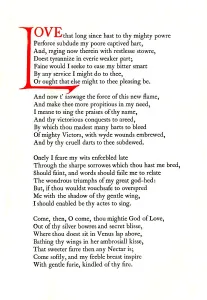 Hymn Prints: Page from Edmund Spensers Four Hymns on Earthly and Heavenly Love and Beauty