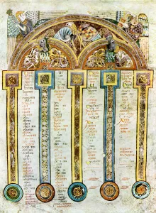 Dark Ages Prints: A Page of The Eusebian Canons, c800 AD, (20th century)
