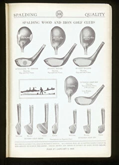 Images Dated 2nd August 2005: Page from a golf equipment catalogue, 1928