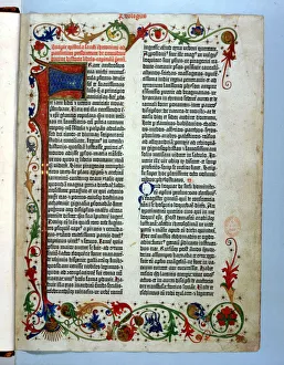 Mechanisation Prints: Page from a Gutenberg Bible, 1455. Artist: Johannes Gutenberg
