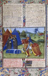 Lancelot Prints: Page from Le Livre de Lancelot du Lac (The Book of Sir Lancelot of the Lake), 15th century