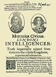 Charles I Of England Gallery: Front page of Mercurius Civicus: Londons Intelligencer, February 1643, (1945)