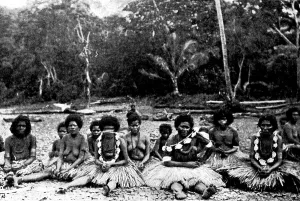 Colonisation Prints: A Page from Papua: New Guinea widows mourning, 1895. Creator: George Meisenbach