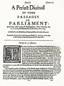 Front page of A Perfect Diurnall of Some Passages in Parliament, 1643 (1905) Front page of A Perfect Diurnall of Some Passages in Parliament, 1643 (1905)