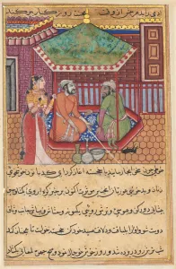 Ink And Gold On Paper Collection: Page from Tales of a Parrot (Tuti-nama): Forty-ninth night: The eldest brother... c