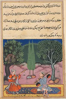 Page from Tales of a Parrot (Tuti-nama): Fourteenth night: The invention of musical