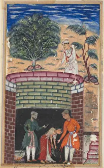 Reign Of Akbar Prints: Page from Tales of a Parrot (Tuti-nama): Seventh night: The daughter of the king