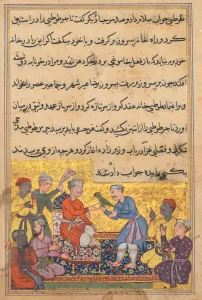 Page from Tales of a Parrot (Tuti-nama): Tenth night: The magic parrot of the merchant s…