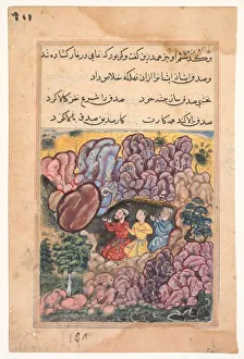 Page from Tales of a Parrot (Tuti-nama): Thirty-second night: The tale of the three men
