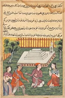 Ink And Gold On Paper Collection: Page from Tales of a Parrot (Tuti-nama): Thirty-third night: Salim and Salima return