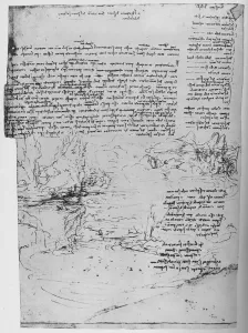 Page of Text with Sketches of Landscape, c1480 (1945). Artist: Leonardo da Vinci