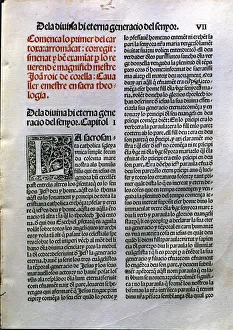 Valencia Prints: Page of the work Lo primer del Cartoixa (The first of the Cartoixa) by Joan Rois de Corella