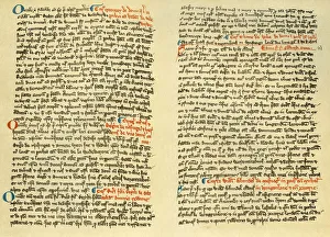 Handwritten Prints: Pages from the cartulary of Osney Abbey, c1275 (1886)