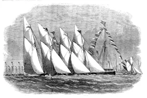 Regatta Prints: Paglesham Regatta - Start of the First-Class Oyster-Smacks, 1858. Creator: Unknown