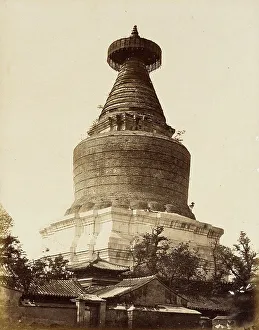 Peking China Asia Prints: Pai t a, Miao-ying Ssu, Peking, 1860. Creator: Felice Beato