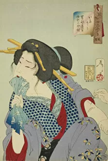 Tsukioka Yoshitoshi Gallery: Painful (Itaso), from the series 'Thirty-two Aspects of Women (Fuzoku sanjuniso)