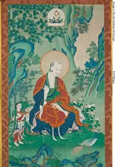 Tibetan Collection: Painted Banner (Thangka) of Vajriputra, One of the Sixteen Great Arhats