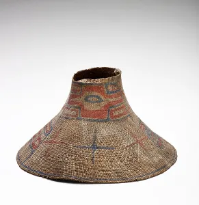 Fibre Prints: Painted Basketry Hat, 1870-1886. Creator: Unknown