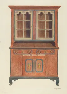 Linen Press Gallery: Painted Cabinet, c. 1939. Creator: Carl Strehlau