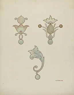 Miller Randolph F Prints: Painted Ceiling Decorations, c. 1940. Creator: Randolph F Miller