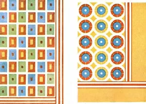 Bossert Hellmut Theodor Collection: Painted ceiling patterns in the tomb of Nebamon at Thebes, Egypt, (1928). Creator: Unknown