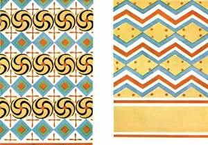 Encyclopaedia Of Colour Decoration Collection: Painted ceilings in the Tomb of Amenemheb at Thebes, Egypt, (1928). Creator: Unknown