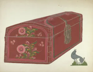 Chests Prints: Painted Chest, 1935/1942. Creator: Chester Faris