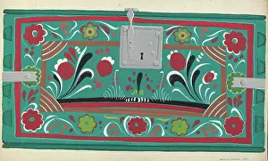 Chest Prints: Painted Chest, 1935/1942. Creator: Majel G. Claflin