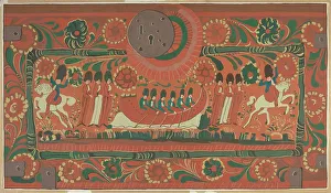 Chest Prints: Painted Chest, 1935/1942. Creator: Unknown