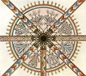 Vaulted Ceiling Gallery: Painted decoration in the Cathedral, Limburg an der Lahn, Germany, (1928). Creator: Unknown