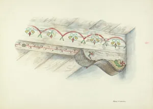 Harry Mann Waddell Prints: Painted Decorations on Ceiling, c. 1939. Creator: Harry Mann Waddell