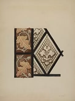 Acorns Gallery: Painted Glass Window, c. 1937. Creator: James McLellan