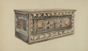 Edward F Prints: Painted Guilford Chest, 1935/1942. Creator: Edward F. Engel