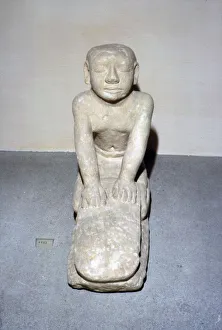 Painted Limestone figure, Egyptian, Old Kingdom, 2400BC-2000 BC