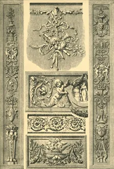Olive Branch Prints: Painted plaster ornament, France, 18th century, (1898). Creator: Unknown