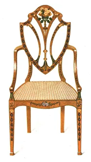 Shirley Prints: Painted Satin-wood Chair, 1908. Creator: Shirley Slocombe