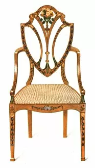 A History Of English Furniture Gallery: Painted Satin-wood Chair, 1908. Creator: Shirley Slocombe